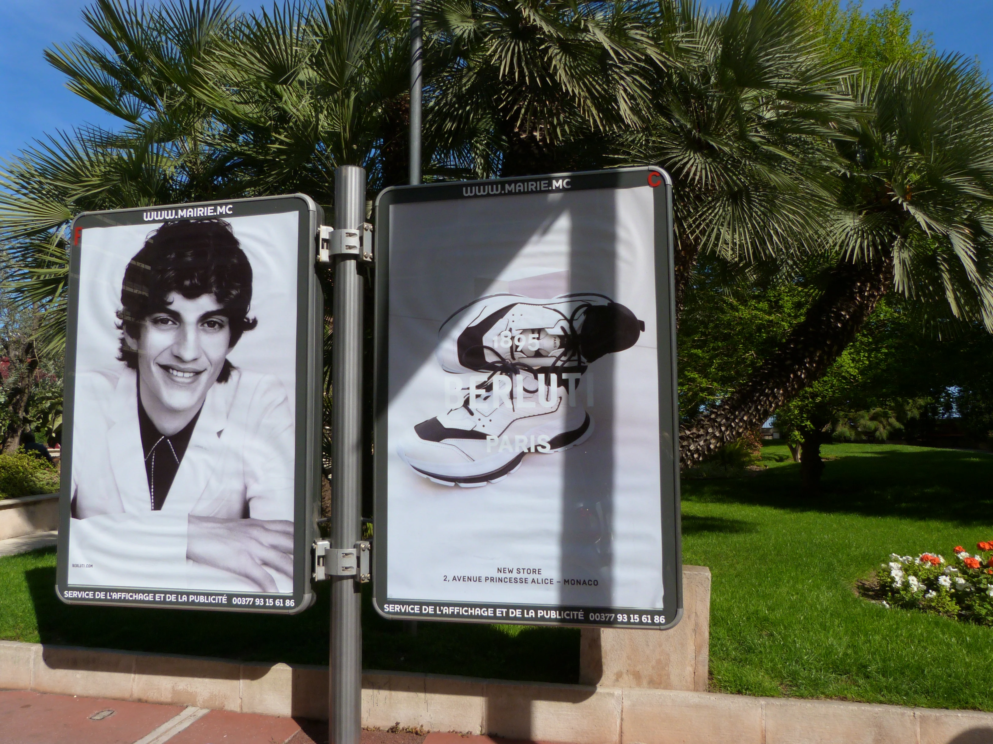 Affichage de campane pour la marque Berluti en principauté de Monaco